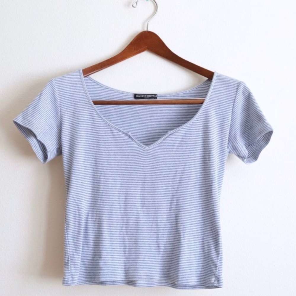 Rare Brandy Melville Blue/White Striped Top